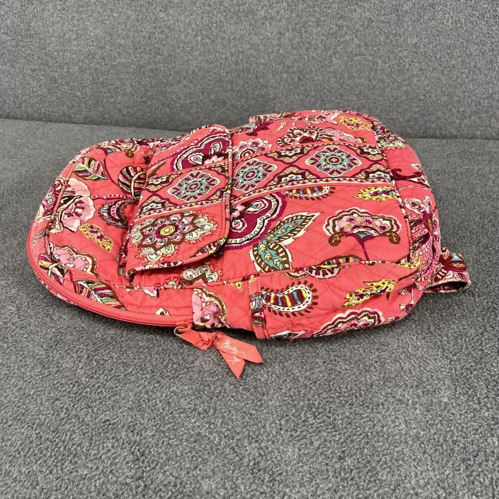Vera‎ Bradley Quilted Back Pack Purse 6 Pockets School Bag 12
